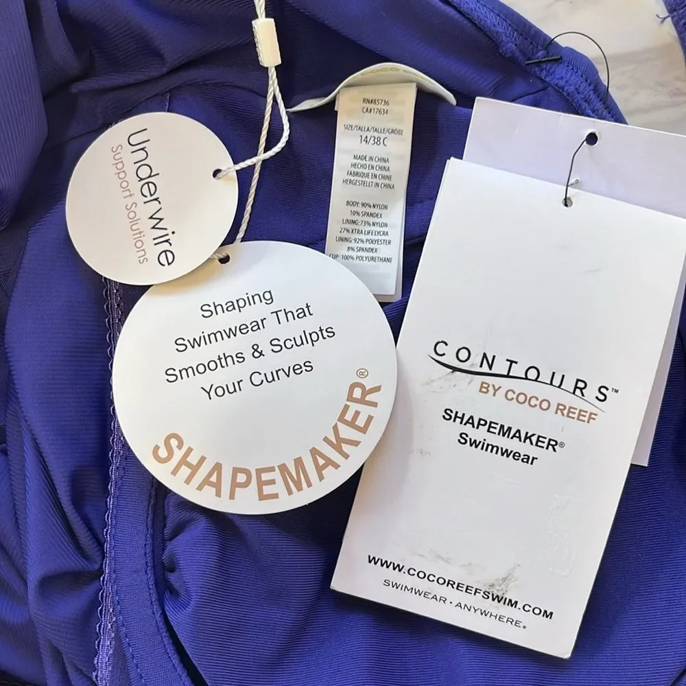 NWT COCO REEF Contours | Colorblocked Surplice Tummy Control‎ One Piece Swimsuit - Picture 5 of 7